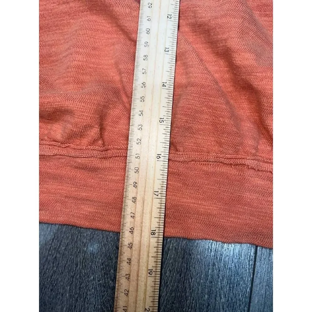 Free People 5 star tee Y2K patches preppy crew sweater brick Orange XS A004908 - Picture 10 of 11